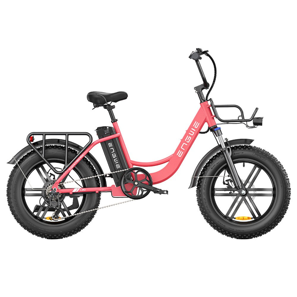 Bicicleta Eléctrica ENGWE L20, neumático ancho de 20*4.0 pulgadas, motor de 250W, velocidad máxima de 25 km/h, batería de 48V 13Ah, autonomía máxima de 140 km, carga máxima de 120 kg, transmisión Shimano de 7 velocidades - Rojo