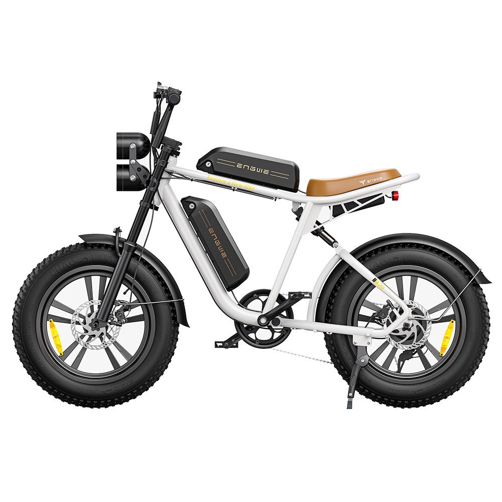 ENGWE M20 Dual Battery Mountainbike E-Bike, 20 x 4,0 Zoll Fatbike-Reifen, 750-W-Brushless-Motor, 45 km/h Höchstgeschwindigkeit, 48-V-Akkus (2 x 13 Ah), Scheibenbremsen vorne und hinten, Shimano 7-Gang-Schaltung – Weiß