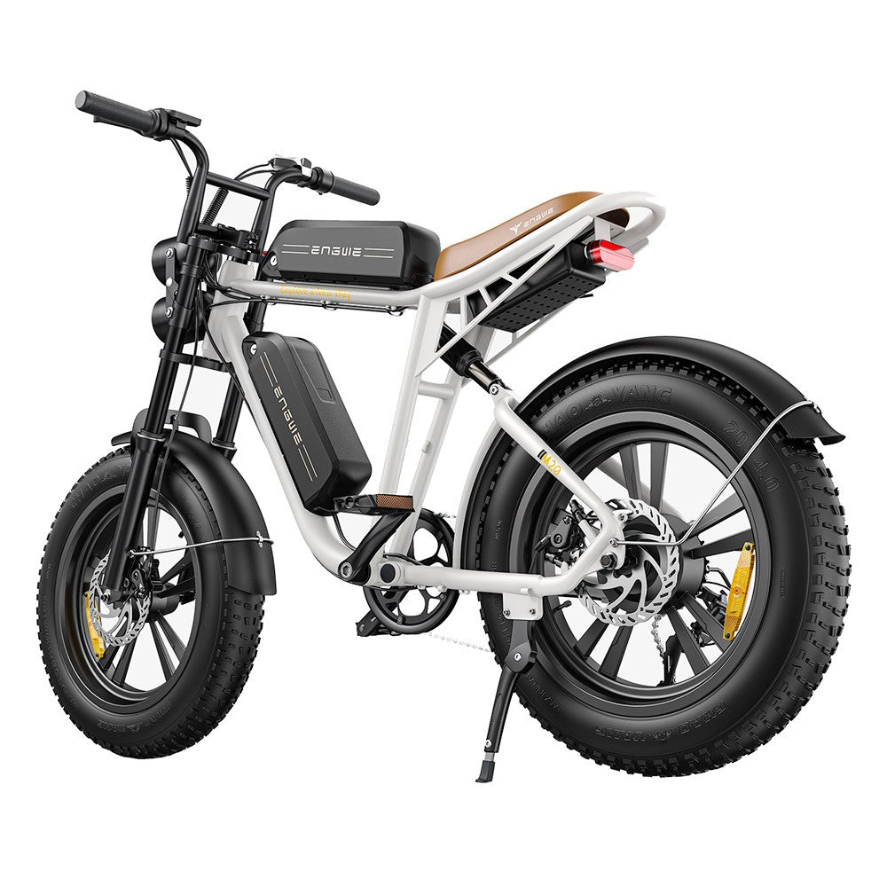 ENGWE M20 Dual Battery Mountainbike E-Bike, 20 x 4,0 Zoll Fatbike-Reifen, 750-W-Brushless-Motor, 45 km/h Höchstgeschwindigkeit, 48-V-Akkus (2 x 13 Ah), Scheibenbremsen vorne und hinten, Shimano 7-Gang-Schaltung – Weiß
