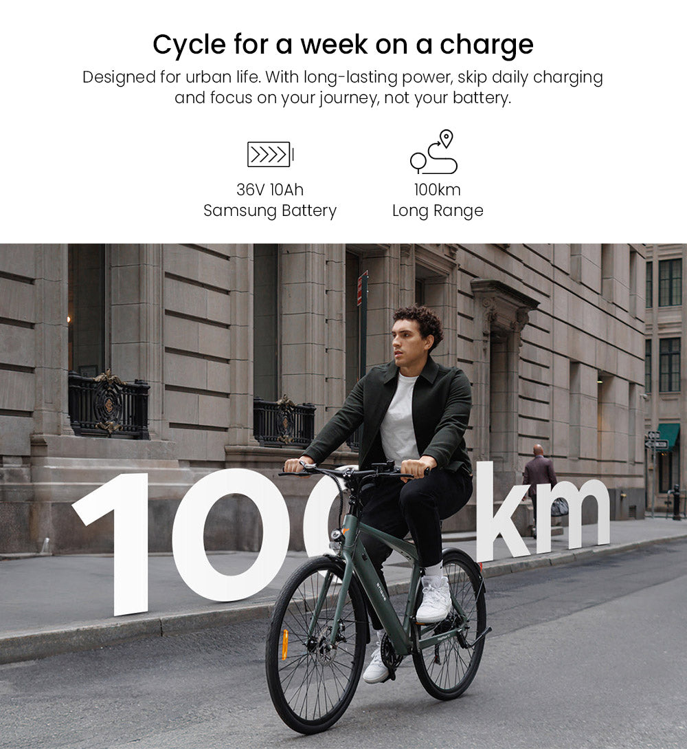 ENGWE MapFour N1 Air Electric Bike, 250W Motor, 36V 10Ah Battery, 700*38C Spoke Tires, 25km/h Max Speed, 100km Range, Front & Rear Mechanical Disc Brake, SHIMANO 7-speed, Torque Sensor, LCD Color Display - Charcoal Grey