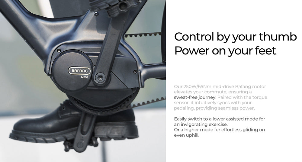 Bicicleta eléctrica urbana ENGWE P275 Pro, neumáticos de radios de 27,5'', motor central sin escobillas Bafang de 250 W, cambio automático de 3 velocidades, batería de 36 V y 19,2 Ah, autonomía máxima de 260 km, freno de disco hidráulico delantero y trasero - Negro