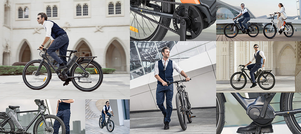 Bicicleta eléctrica urbana ENGWE P275 Pro, neumáticos de radios de 27,5'', motor central sin escobillas Bafang de 250 W, cambio automático de 3 velocidades, batería de 36 V y 19,2 Ah, autonomía máxima de 260 km, freno de disco hidráulico delantero y trasero - Negro