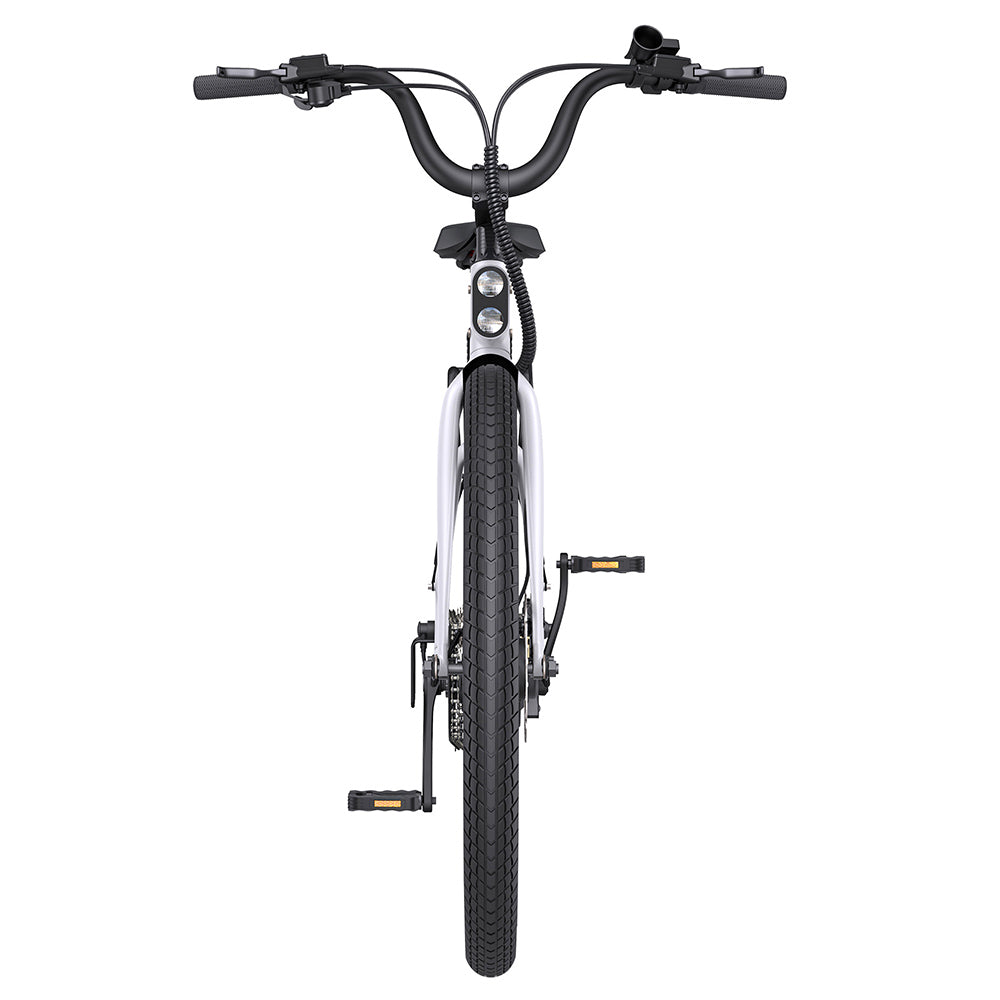 Bicicleta eléctrica urbana ENGWE P275 ST, motor de par de accionamiento central sin escobillas de 250 W, batería extraíble de 36 V y 19,2 Ah, autonomía máxima de 260 km, freno de disco hidráulico, neumáticos de radios de 27,5'', SHIMANO de 9 velocidades - Blanco