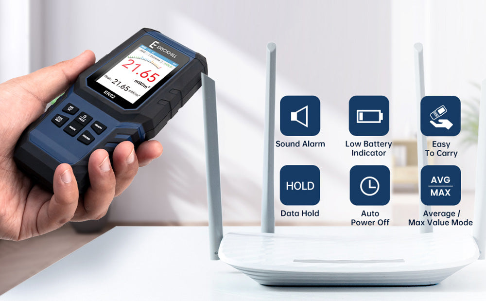 Medidor EMF ERICKHILL ER02, detector de radiación de campo electromagnético de mano para EF RF MF