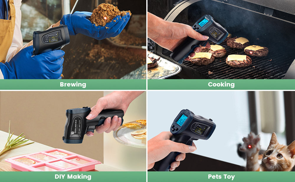 Termómetro infrarrojo ERICKHILL ROOK600 SP, -58°F a 1112°F, pantalla LCD, sin contacto, para reparación e inspección de vehículos, elaboración de cerveza, cocina, manualidades y juguetes para mascotas, NO para humanos.