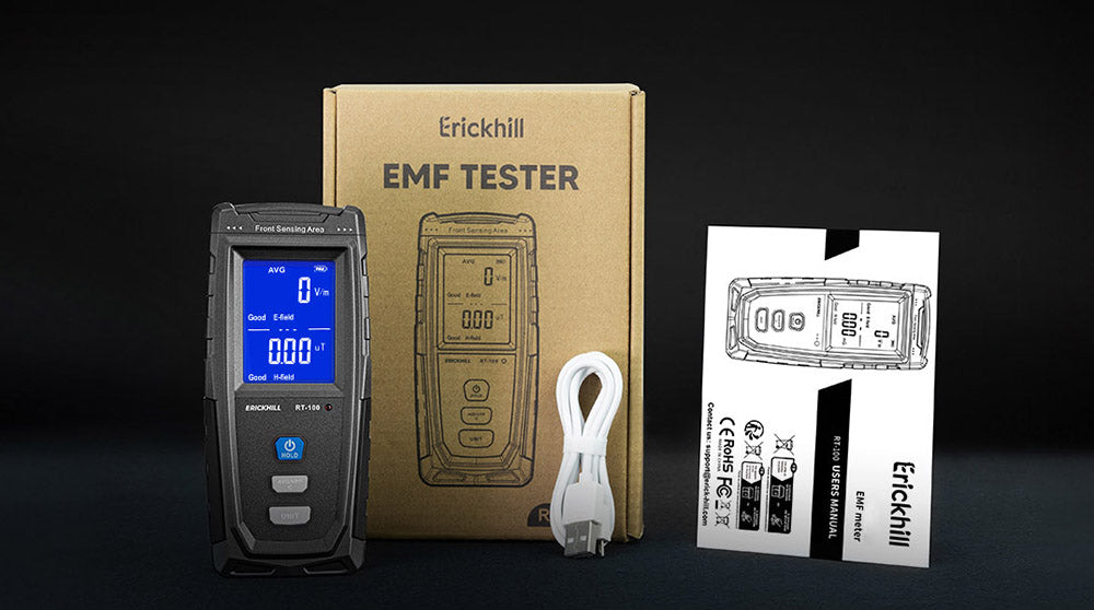 Medidor EMF ERICKHILL RT-100, Detector de radiación de campo electromagnético de mano.