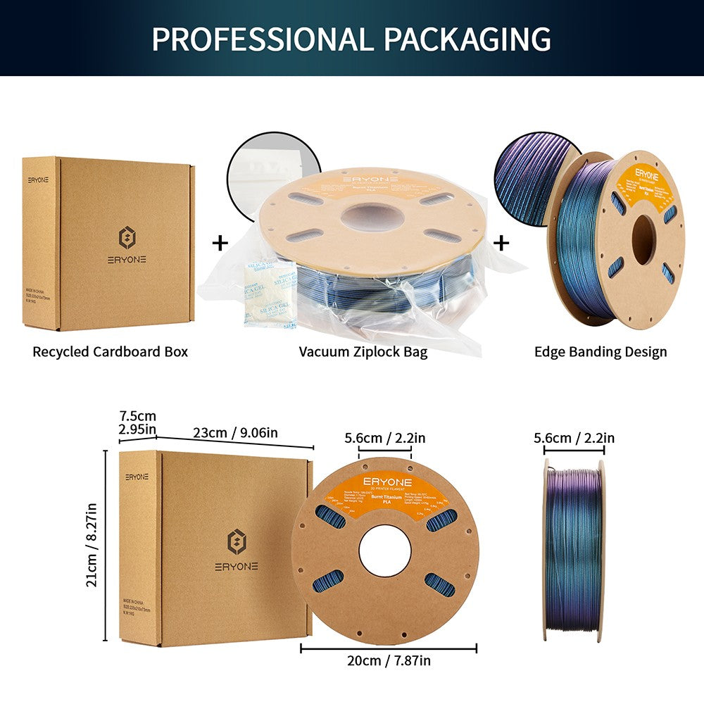 Filamento PLA de titanio quemado ERYONE 1 kg - Azul