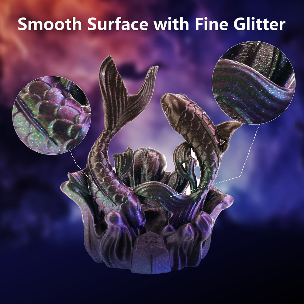 Filamento PLA ERYONE Burnt Titanium Rainbow de 1 kg, Nebula (Dorado Oscuro, Verde y Azul Púrpura)