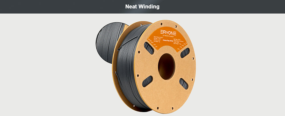 Filamento PETG de Fibra de Carbono ERYONE 1kg Negro