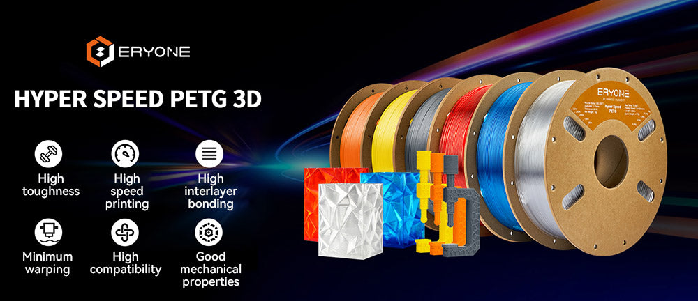 Filamento PETG de alta velocidad ERYONE, 1 kg - Transparente