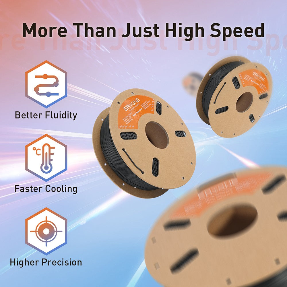 Filamento PLA estándar de alta velocidad ERYONE 1kg - Negro