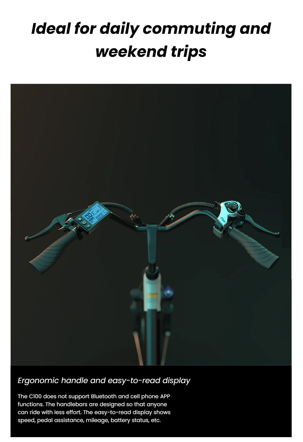 ESKUTE C100 Elektrofahrrad, 250-W-Motor, 36-V-10,4-Ah-Akku, 26 x 1,75-Zoll-Reifen, 25 km/h Höchstgeschwindigkeit, 50–60 km Reichweite, mechanische Scheibenbremsen, SHIMANO 7-Gang-Schaltung – Pink