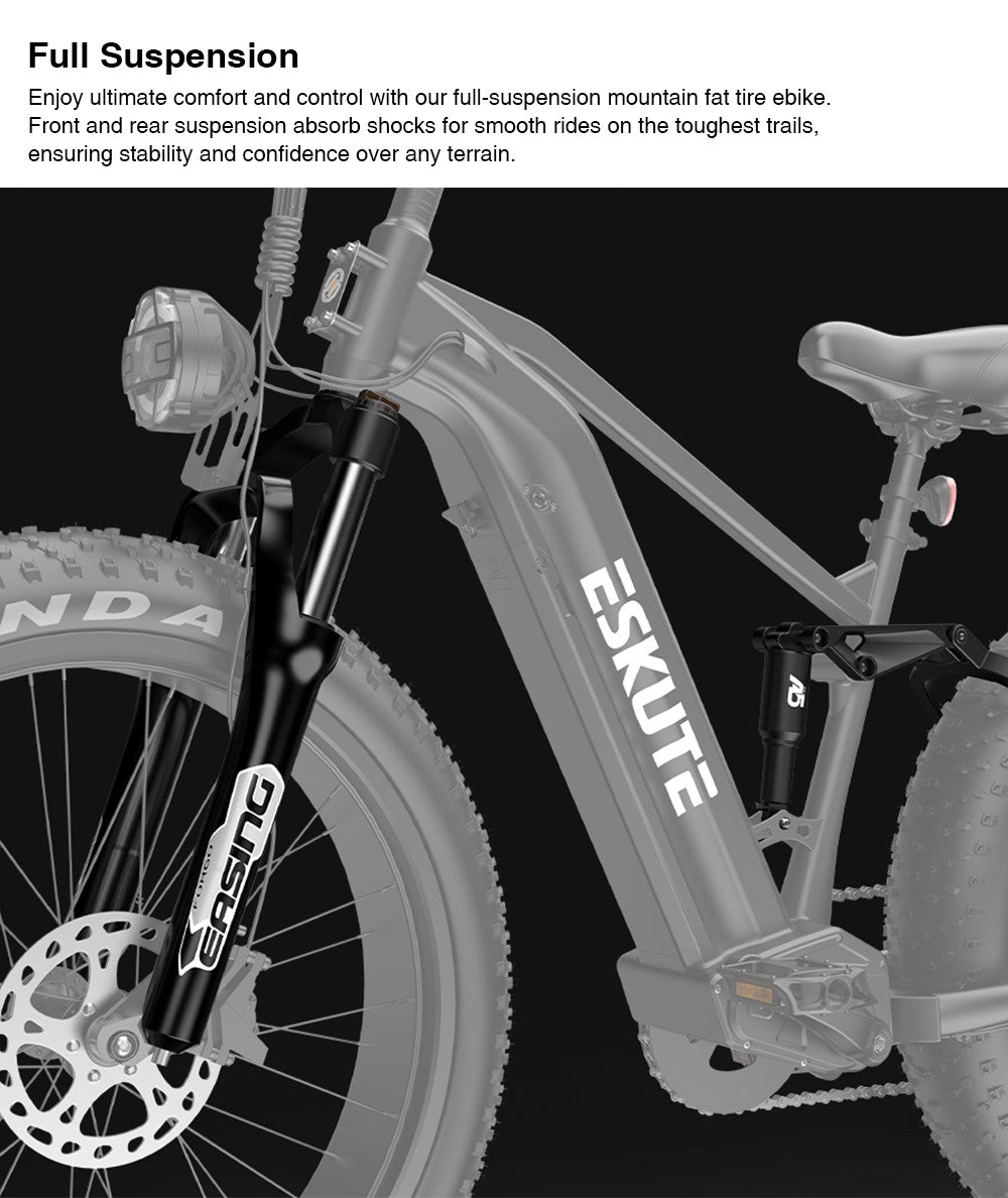ESKUTE ES-26-RWXD Elektrofahrrad, 750-W-Motor, 48-V-20-Ah-Akku, 26 x 4,8 Zoll