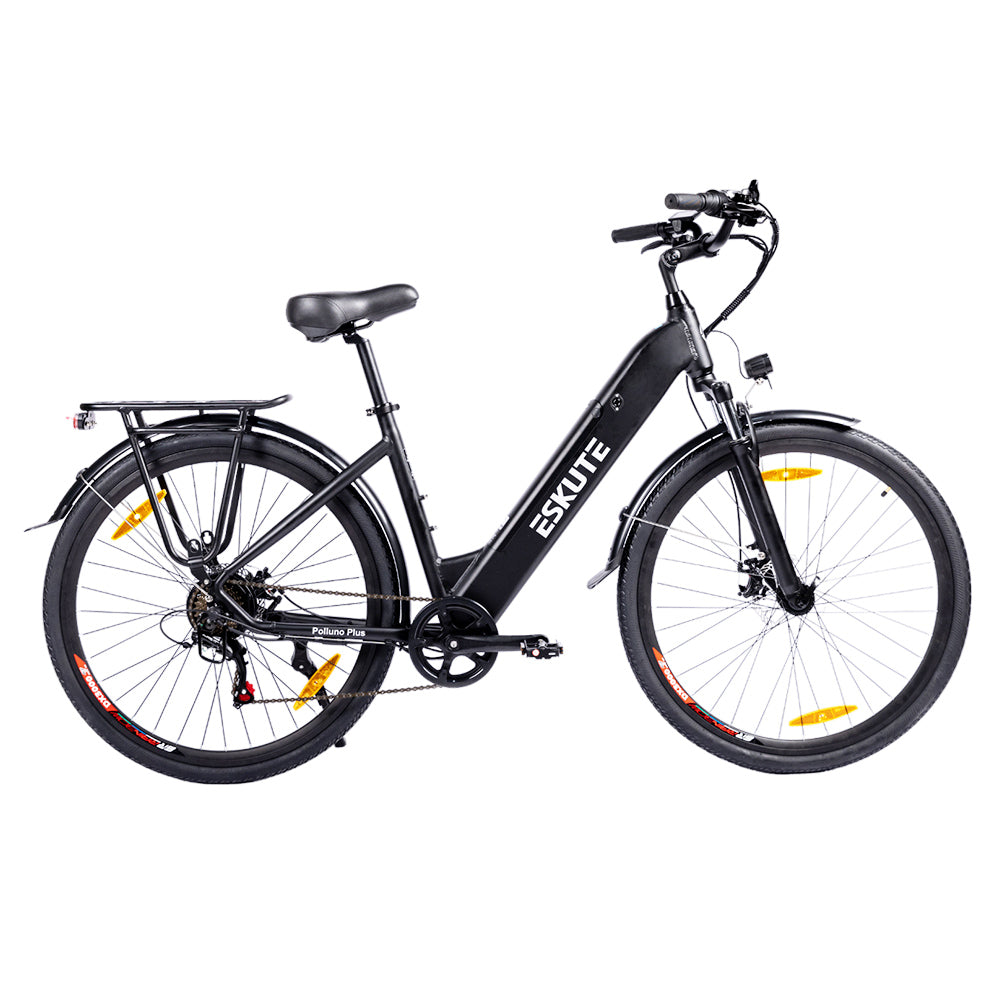 Bicicleta Eléctrica ESKUTE ES-26-SDXK, Motor 250W, Batería 36V 20Ah, Neumáticos 26*1.75 pulgadas, Velocidad Máxima 25km/h, Autonomía 120km, Frenos de Disco, Horquilla Delantera con Suspensión, SHIMANO 7 velocidades - Negro