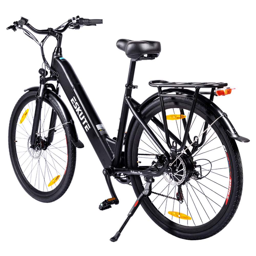 Bicicleta Eléctrica ESKUTE ES-26-SDXK, Motor 250W, Batería 36V 20Ah, Neumáticos 26*1.75 pulgadas, Velocidad Máxima 25km/h, Autonomía 120km, Frenos de Disco, Horquilla Delantera con Suspensión, SHIMANO 7 velocidades - Negro