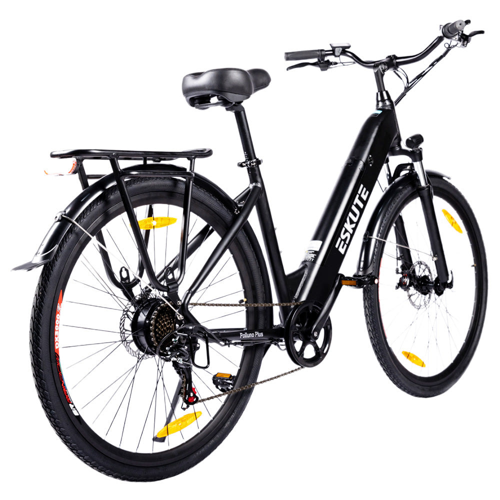 Bicicleta Eléctrica ESKUTE ES-26-SDXK, Motor 250W, Batería 36V 20Ah, Neumáticos 26*1.75 pulgadas, Velocidad Máxima 25km/h, Autonomía 120km, Frenos de Disco, Horquilla Delantera con Suspensión, SHIMANO 7 velocidades - Negro