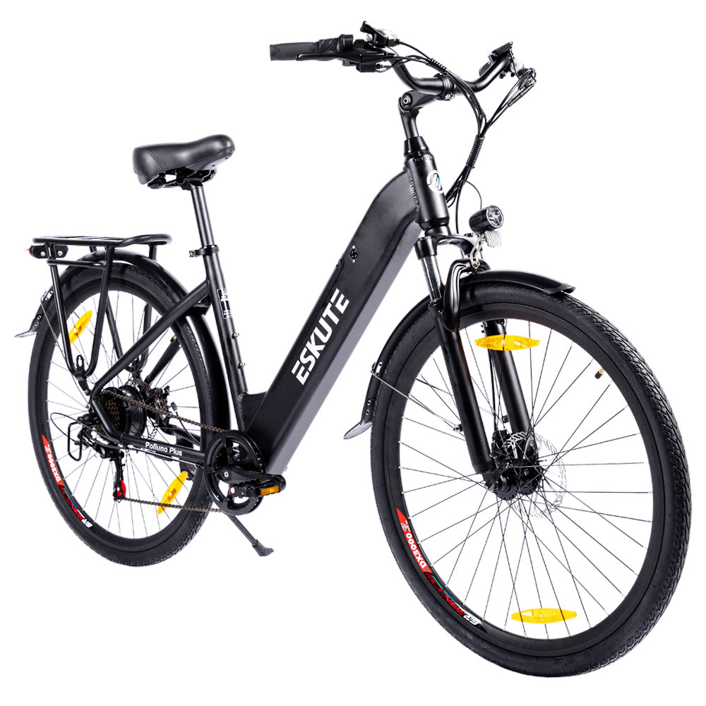 Bicicleta Eléctrica ESKUTE ES-26-SDXK, Motor 250W, Batería 36V 20Ah, Neumáticos 26*1.75 pulgadas, Velocidad Máxima 25km/h, Autonomía 120km, Frenos de Disco, Horquilla Delantera con Suspensión, SHIMANO 7 velocidades - Negro