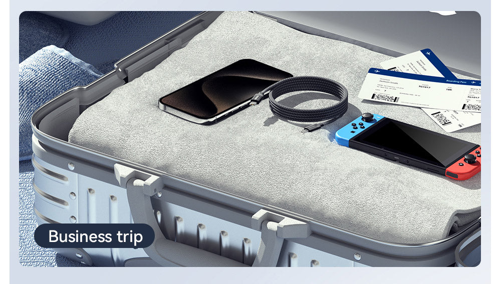 ESSAGER 240W 5A Type-C to Type-C Charging Cable, USB2.0 480Mbps, Magnetic Adsorption, Flexible Adjustment, E-Marker Chip, 1m