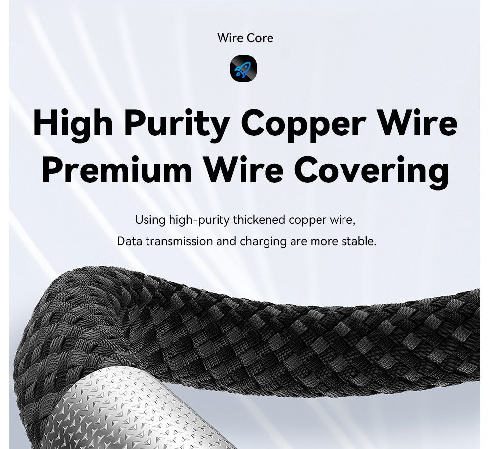 Cable de carga ESSAGER de 29 W y 3 A, de tipo C a Lightning, USB 2.0 de 480 Mbps, adsorción magnética, flexible y ajustable, con chip inteligente, 1 m.