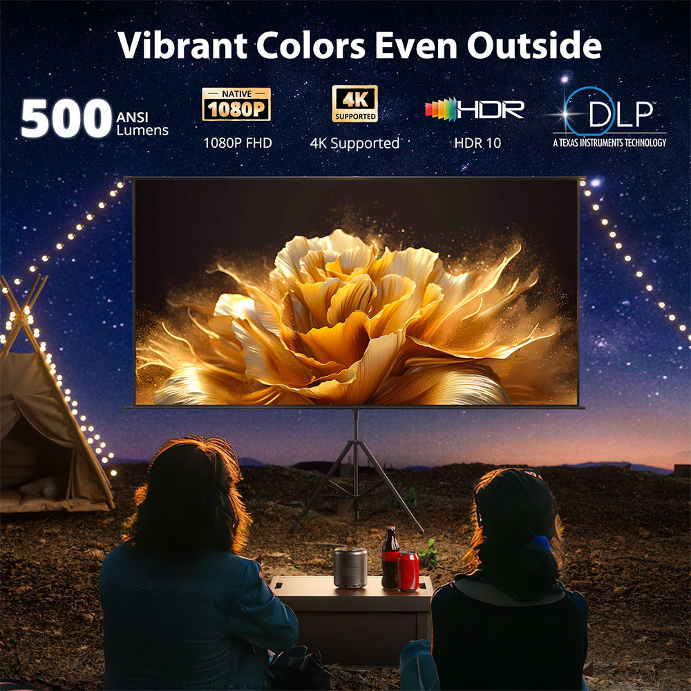 [Certificado por Google TV] Proyector DLP ETOE Dolphin, 500 lúmenes ANSI, resolución nativa 1080P, decodificación de vídeo 4K UHD, enfoque automático y corrección trapezoidal, Wi-Fi de doble banda, Netflix / YouTube / Prime Video preinstalados.