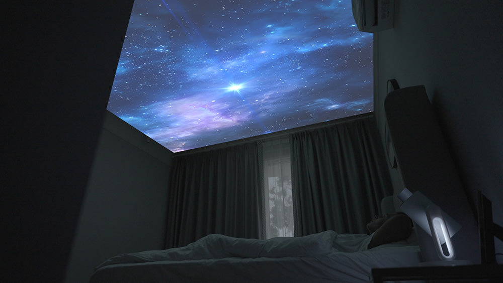 Proyector ETOE Starfish, Android TV 11.0, rotación de 140°, 250 ANSI, decodificación 4K, corrección trapezoidal automática, Chromecast integrado, altavoz de 5W.