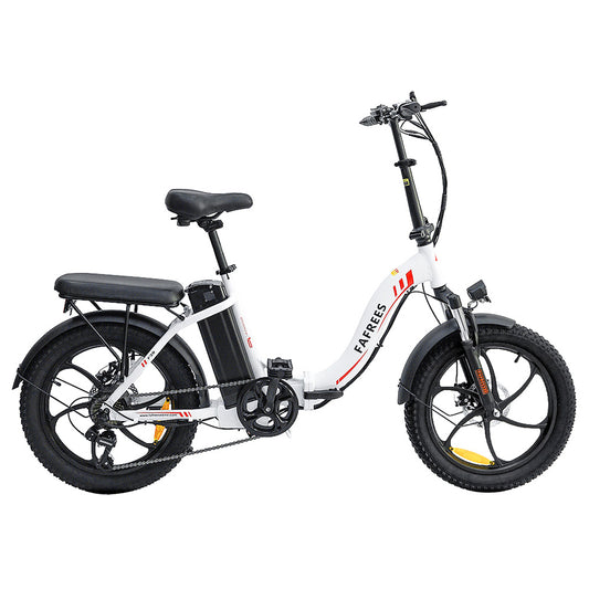 Fafrees F20 Electric Bike 20 Inch Folding Frame E-bike 7-Speed Gears With Removable 15AH Lithium Battery - White