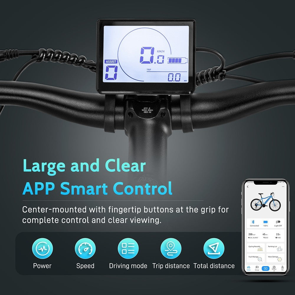 FAFREES FM8 Pro Electric Bike 27.5 inch Air Tires 36V 250W Mid-drive 25km/h Max Speed 14.5Ah Battery 100-120km Range - Black