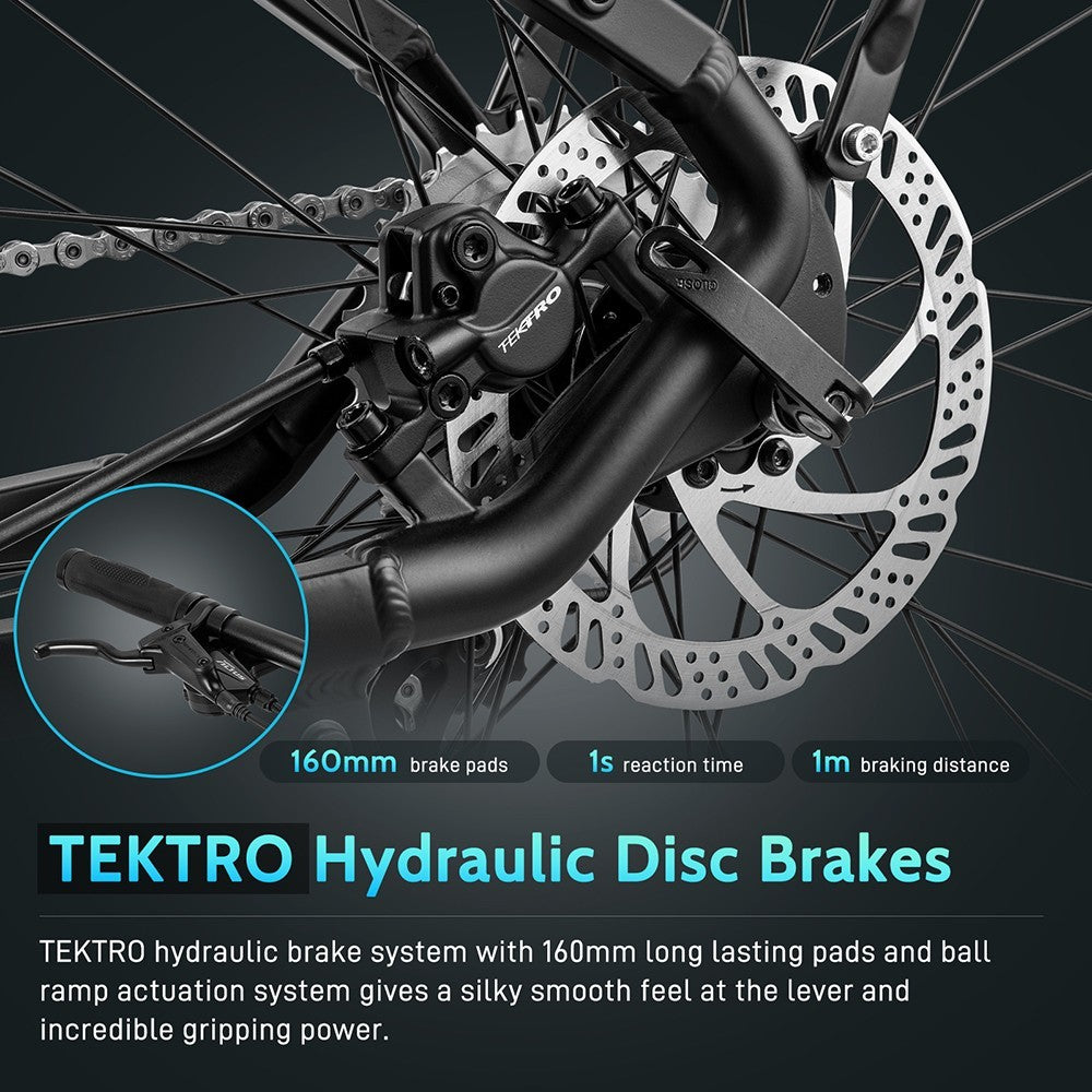 FAFREES FM8 Pro Electric Bike 27.5 inch Air Tires 36V 250W Mid-drive 25km/h Max Speed 14.5Ah Battery 100-120km Range - Black