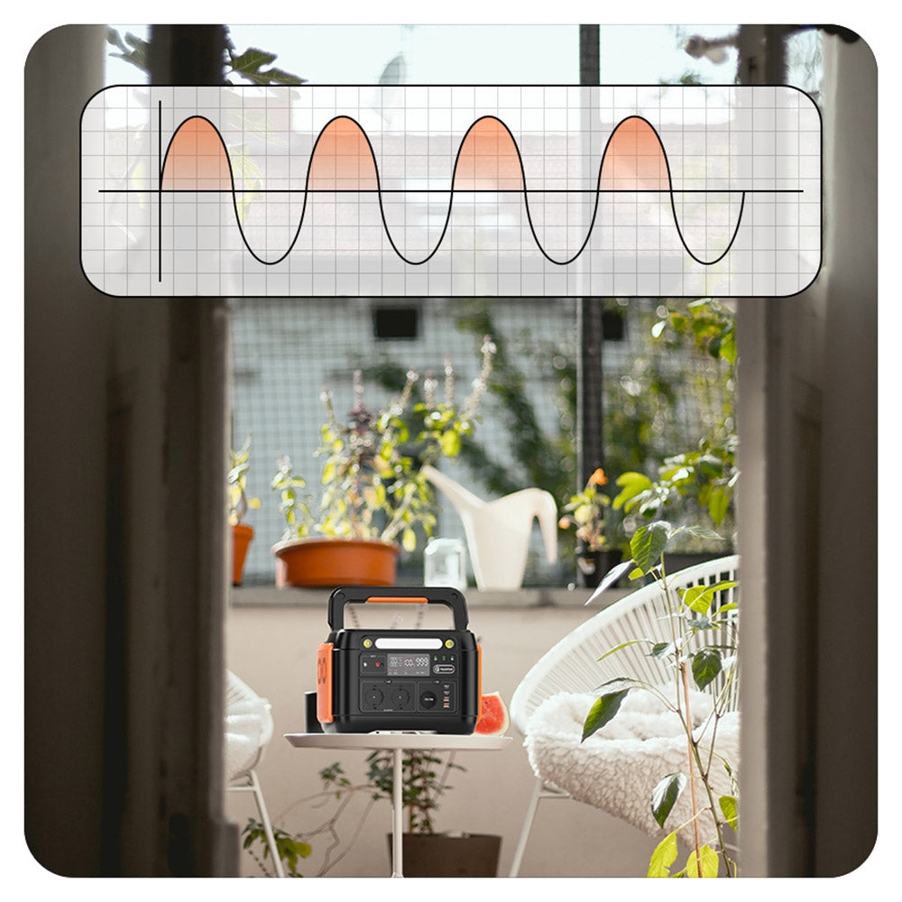 Flashfish A1001 1000W Portable Power Station, 1030Wh/278400mAh Solar Generator, Pure Sine Wave AC Ports, 7 Outputs, LED Lights - EU Plug