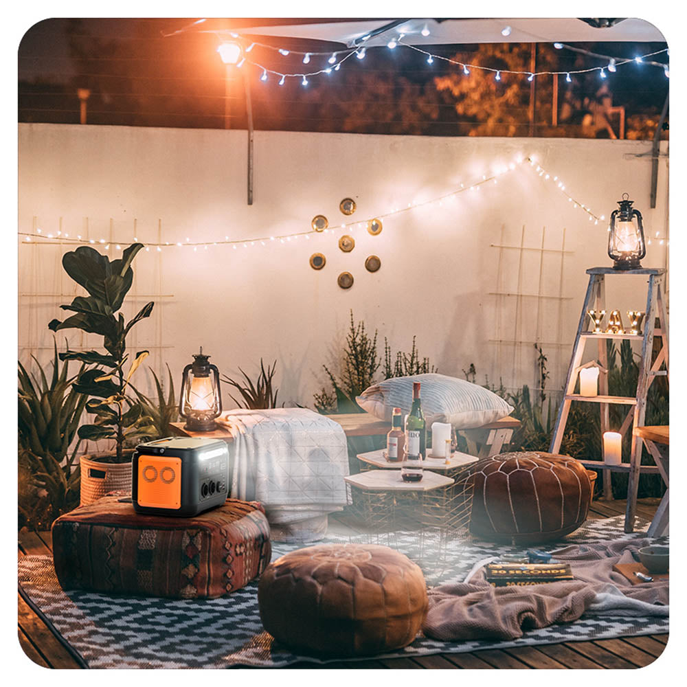 Flashfish A1001 1000W Portable Power Station, 1030Wh/278400mAh Solar Generator, Pure Sine Wave AC Ports, 7 Outputs, LED Lights - EU Plug