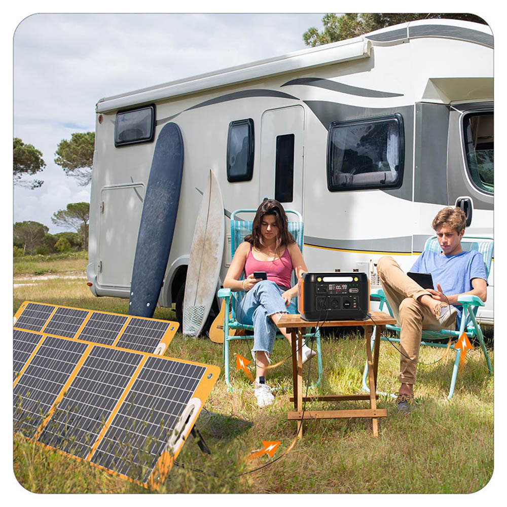 Flashfish A1001 1000W Portable Power Station, 1030Wh/278400mAh Solar Generator, Pure Sine Wave AC Ports, 7 Outputs, LED Lights - EU Plug