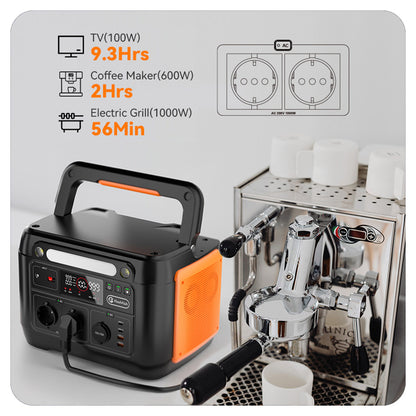 Flashfish A1001 1000W Portable Power Station, 1030Wh/278400mAh Solar Generator, Pure Sine Wave AC Ports, 7 Outputs, LED Lights - EU Plug