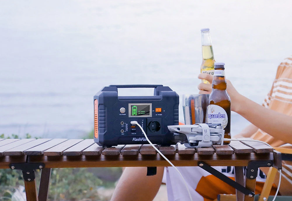 FlashFish E200 200W Portable Power Station 151Wh Lithium Battery 1x Pure Sine Wave AC220V Output for RV Camping Van