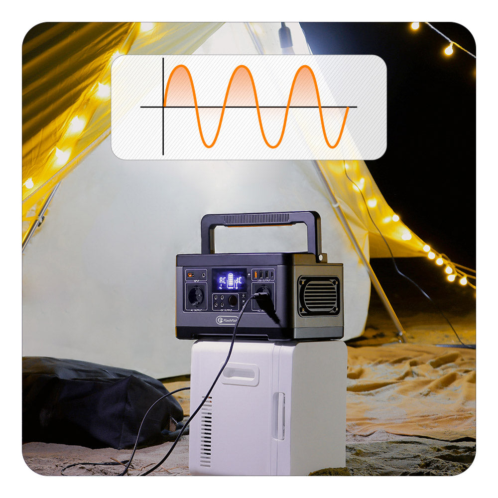 Flashfish P63 Portable Power Station, 520Wh/140400mAh Lithium Battery Solar Generator, 500W AC Output, 5xDC Ouputs, 4xUSB Outputs