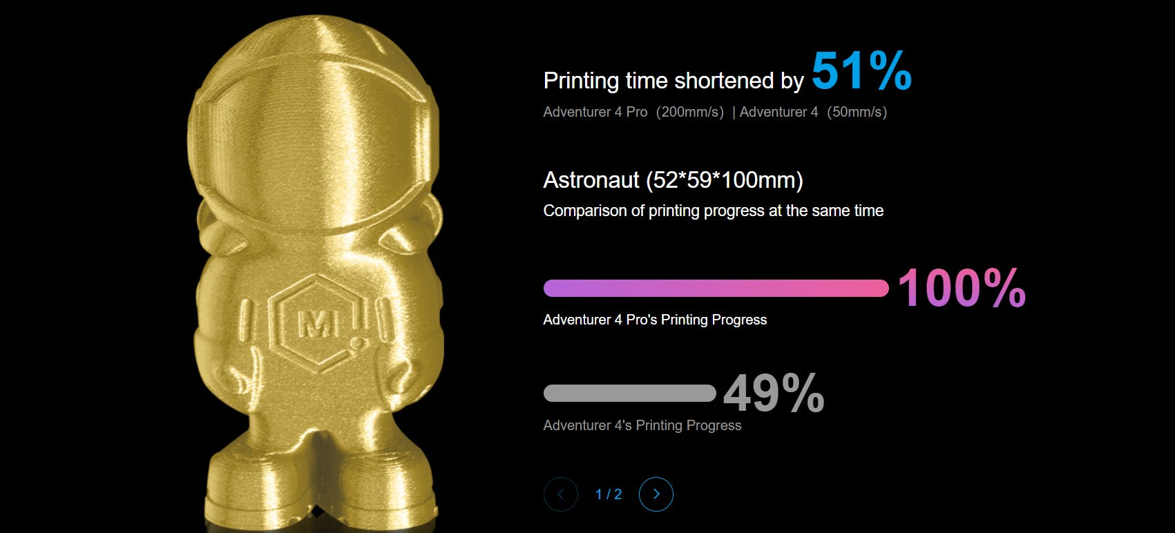 Flashforge Adventurer 4 Pro 3D Printer, 30-Point Auto Leveling, Max 300mm/s Print Speed, Built-in Camera, HEPA 13 Air Filter, PEI Build Plate, 220*200*250mm