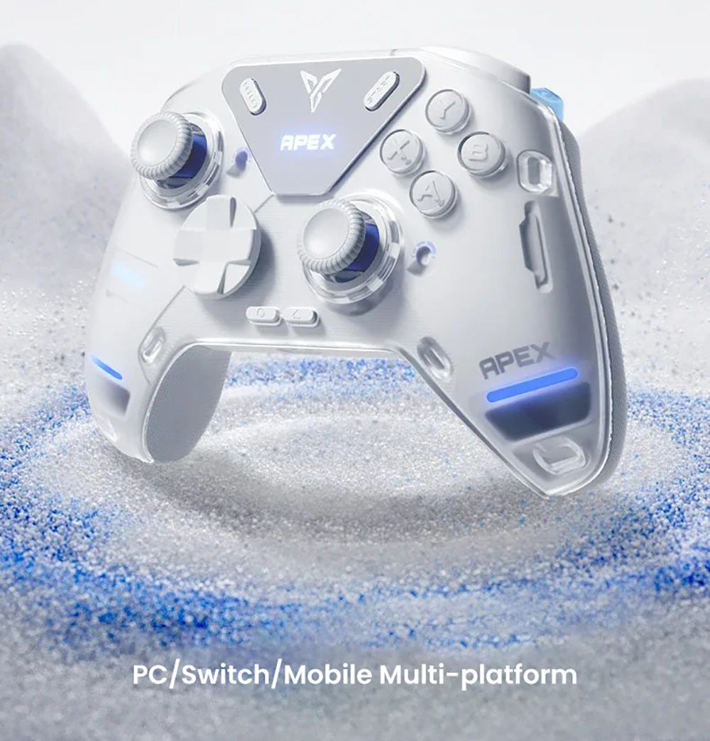 Mando para juegos Flydigi APEX 4, gatillo con retroalimentación de fuerza, joystick de aleación con fuerza ajustable, frecuencia de sondeo de 1000 Hz, pantalla LCD, compatible con PC, NS, TV, Android y portátil.