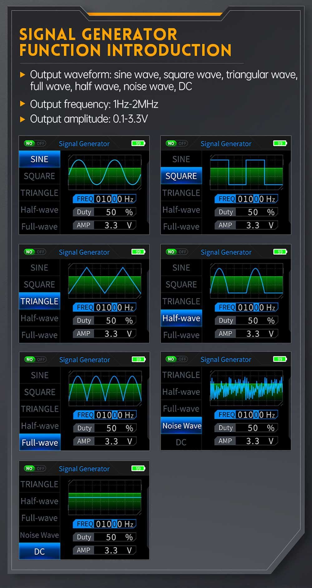 Osciloscopio digital multímetro generador de señales FNIRSI 2C23T 3 en 1, 2 canales, ancho de banda de 10 MHz, frecuencia de muestreo de 50 MSa/s, 9999 cuentas.