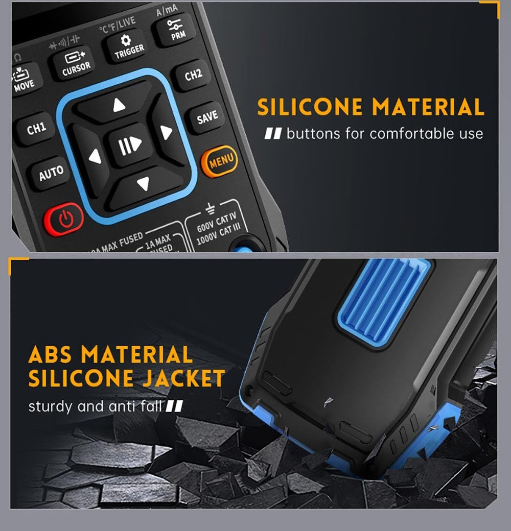 Osciloscopio digital multímetro generador de señales FNIRSI 2C23T 3 en 1, 2 canales, ancho de banda de 10 MHz, frecuencia de muestreo de 50 MSa/s, 9999 cuentas.