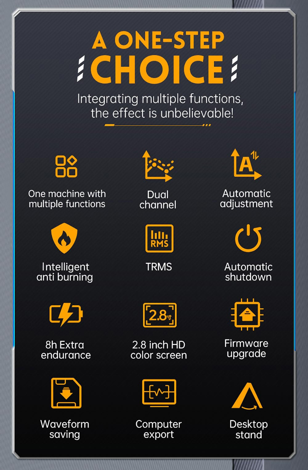 Osciloscopio digital multímetro generador de señales FNIRSI 2C23T 3 en 1, 2 canales, ancho de banda de 10 MHz, frecuencia de muestreo de 50 MSa/s, 9999 cuentas.