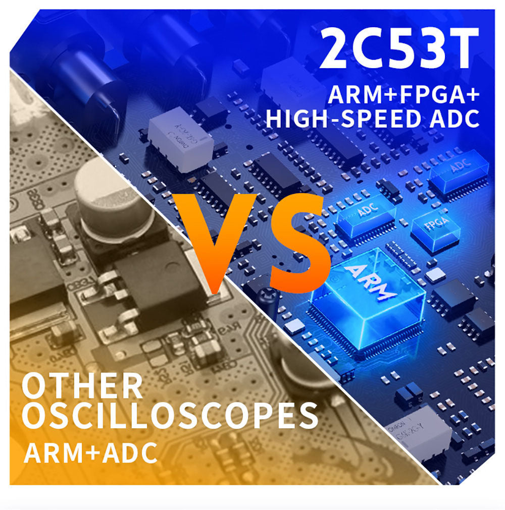 Osciloscopio Multímetro FNIRSI 2C53T 3 en 1, Generador de Señales, Doble Canal, Ancho de Banda de 50 MHz, Frecuencia de Muestreo de 250 MS/s, 19999 Cuentas, Prueba de Voltaje, Corriente, Condensador, Resistencia, Diodo - Versión Estándar