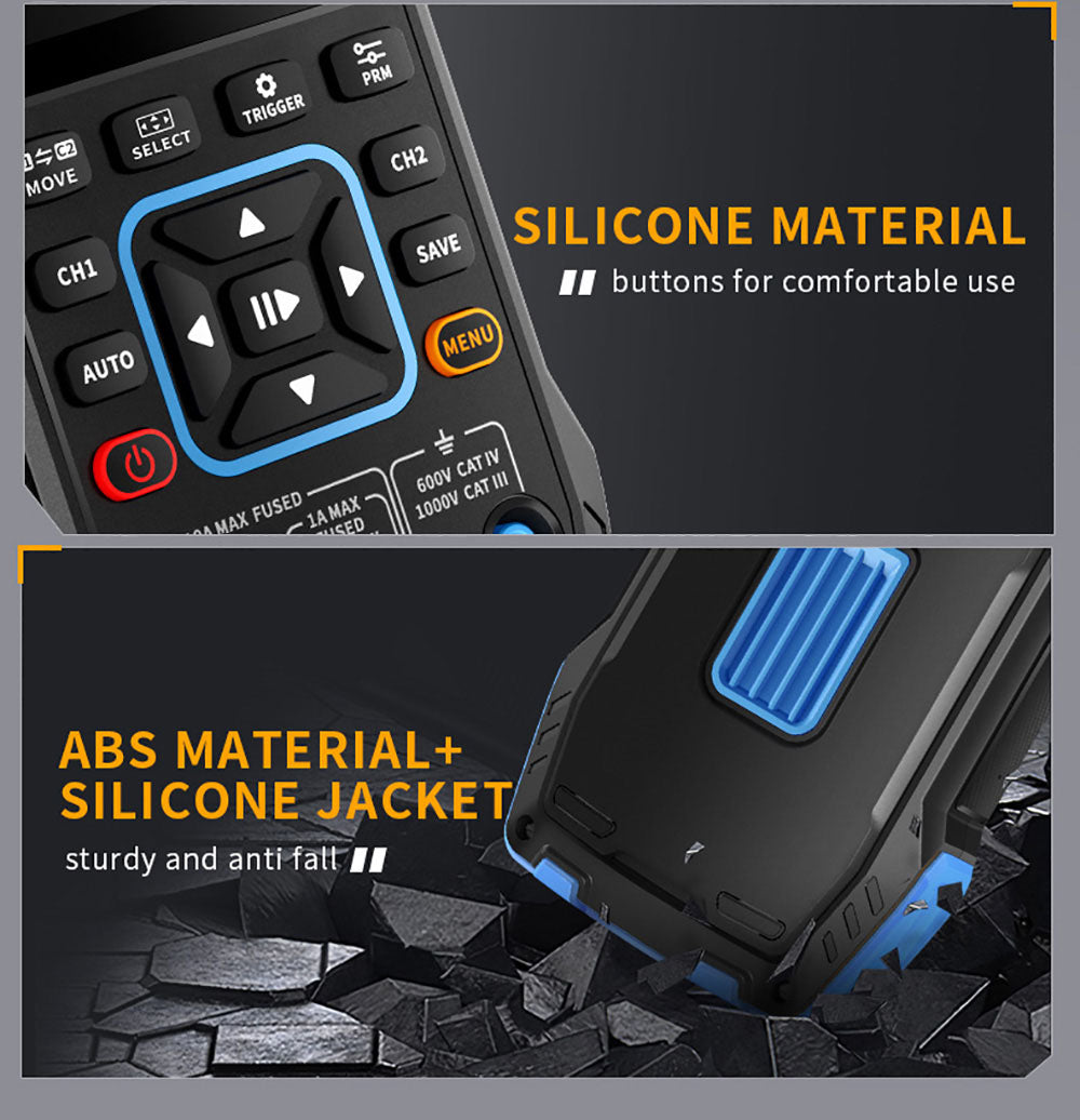 Osciloscopio Multímetro FNIRSI 2C53T 3 en 1, Generador de Señales, Doble Canal, Ancho de Banda de 50 MHz, Frecuencia de Muestreo de 250 MS/s, 19999 Cuentas, Prueba de Voltaje, Corriente, Condensador, Resistencia, Diodo - Versión Estándar