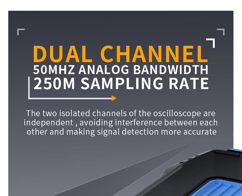 Osciloscopio Multímetro FNIRSI 2C53T 3 en 1, Generador de Señales, Doble Canal, Ancho de Banda de 50 MHz, Frecuencia de Muestreo de 250 MS/s, 19999 Cuentas, Prueba de Voltaje, Corriente, Condensador, Resistencia, Diodo - Versión Estándar