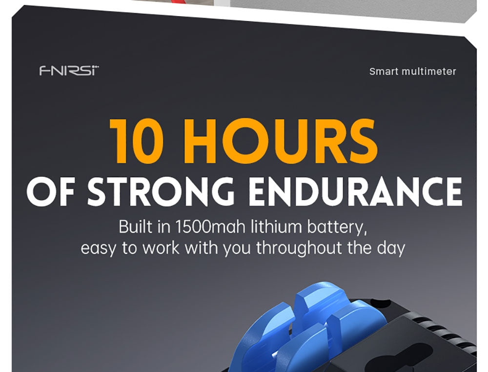 Multímetro digital de mano FNIRSI DMT-99, 10000 cuentas, 1000 V 10 A RMS verdadero, rango automático, probador de voltaje CA/CC, medidas NCV, batería recargable de 1500 mAh.