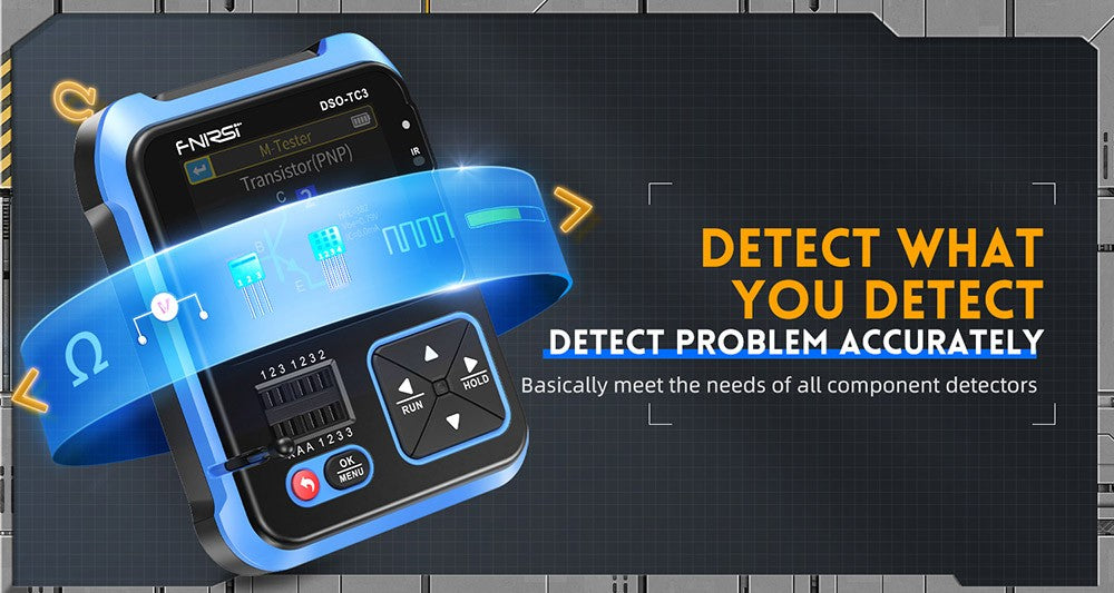 Osciloscopio digital FNIRSI DSO-TC3 3 en 1 con sonda de alto voltaje P6100, generador de señales DDS, probador de transistores, 1 canal, ancho de banda de 500 kHz, frecuencia de muestreo de 10 MSa/s, 6 tipos de formas de onda.