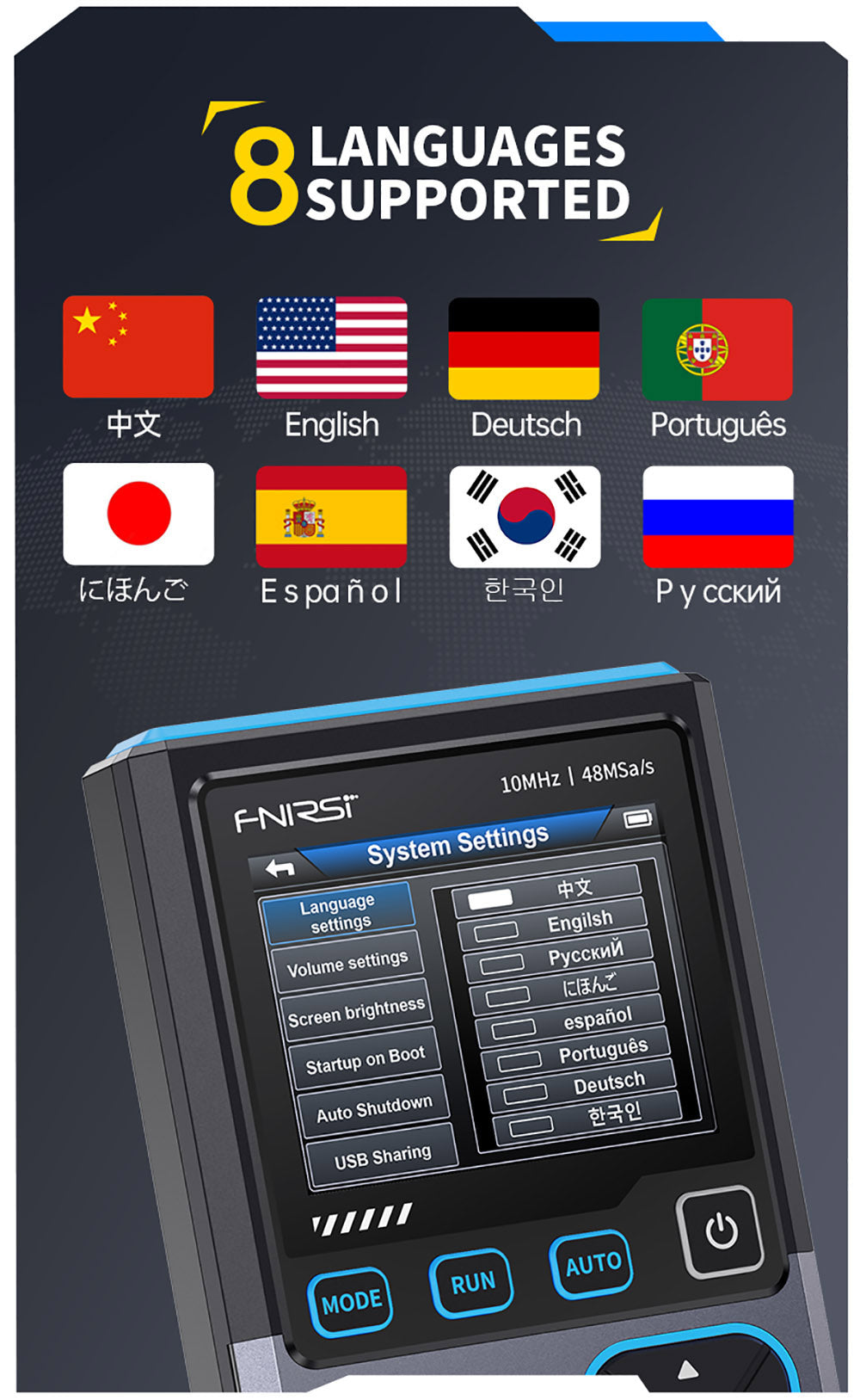 Osciloscopio digital FNIRSI DSO-TC4, ancho de banda de 10 MHz, muestreo de 48 MSa/s, generador de señales, probador de transistores, 2.8"