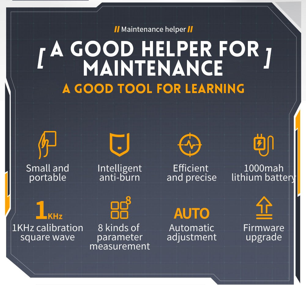 Osciloscopio digital portátil mini FNIRSI DSO152 con sonda de alto voltaje P6100, frecuencia de muestreo de 2,5 MSa/s, ancho de banda de 200 kHz.