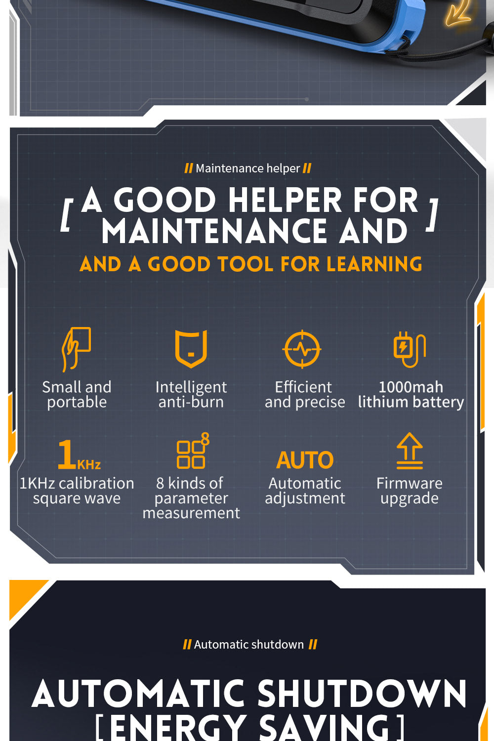 Osciloscopio digital FNIRSI DSO153, pantalla de 2,8 pulgadas, ajuste automático, batería de litio de 1000 mAh, onda cuadrada de calibración de 1 kHz, ancho de banda de 1 MHz, frecuencia de muestreo de 5 MS/s, versión premium.