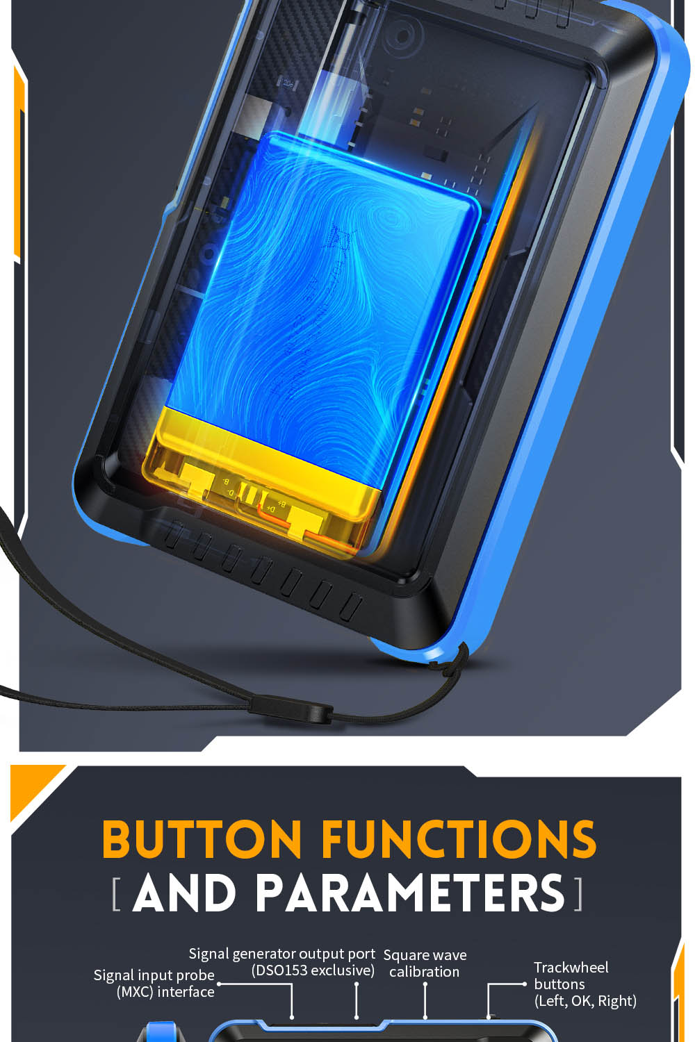 Osciloscopio digital FNIRSI DSO153, pantalla de 2,8 pulgadas, ajuste automático, batería de litio de 1000 mAh, onda cuadrada de calibración de 1 kHz, ancho de banda de 1 MHz, frecuencia de muestreo de 5 MS/s, versión premium.