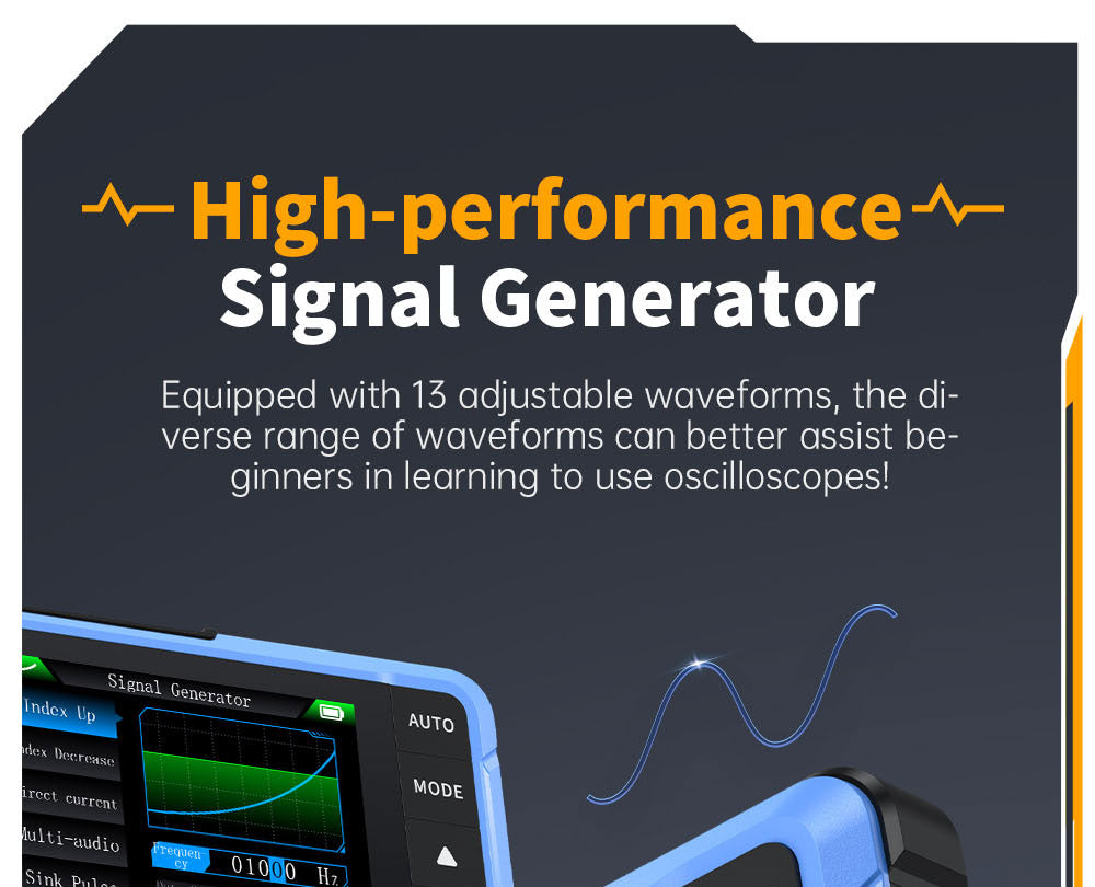 Osciloscopio digital FNIRSI DSO510 2 en 1, generador de señales DDS, pantalla de 2,8 pulgadas, ancho de banda de 10 MHz, frecuencia de muestreo de 48 MS/s, modo de disparo automático/normal/único.