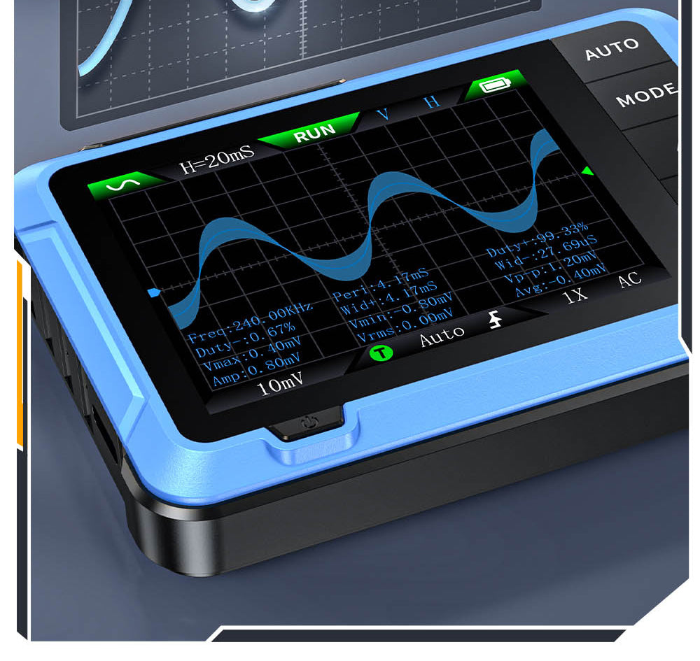 Osciloscopio digital FNIRSI DSO510 2 en 1, generador de señales DDS, pantalla de 2,8 pulgadas, ancho de banda de 10 MHz, frecuencia de muestreo de 48 MS/s, modo de disparo automático/normal/único.